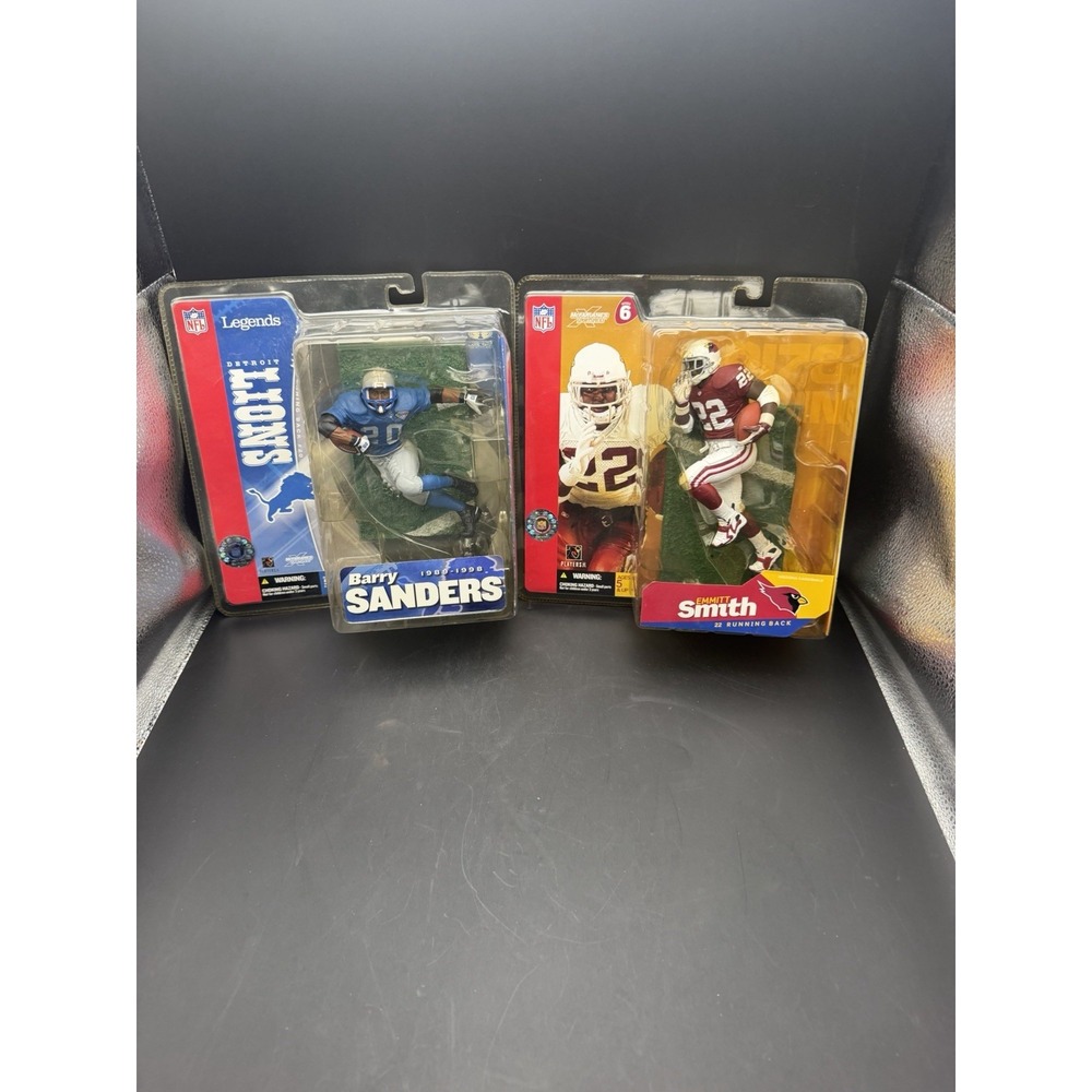 McFarlane NFL Figure Lot Barry Sanders Lions Emmitt Smith Cardinals